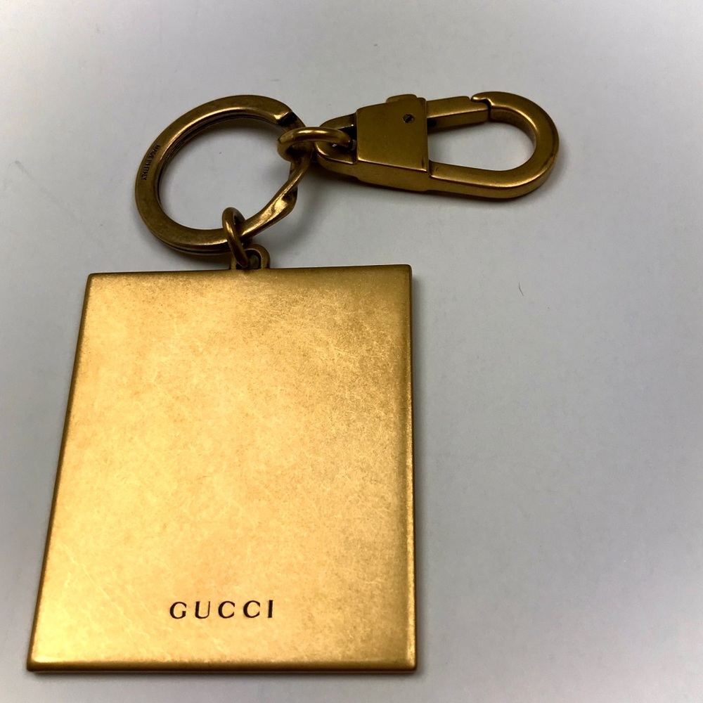 GUCCI Brass Logo Store Plaque Keychain Bag Charm Luxury Rare Christmas Porsche - Picture 5 of 8